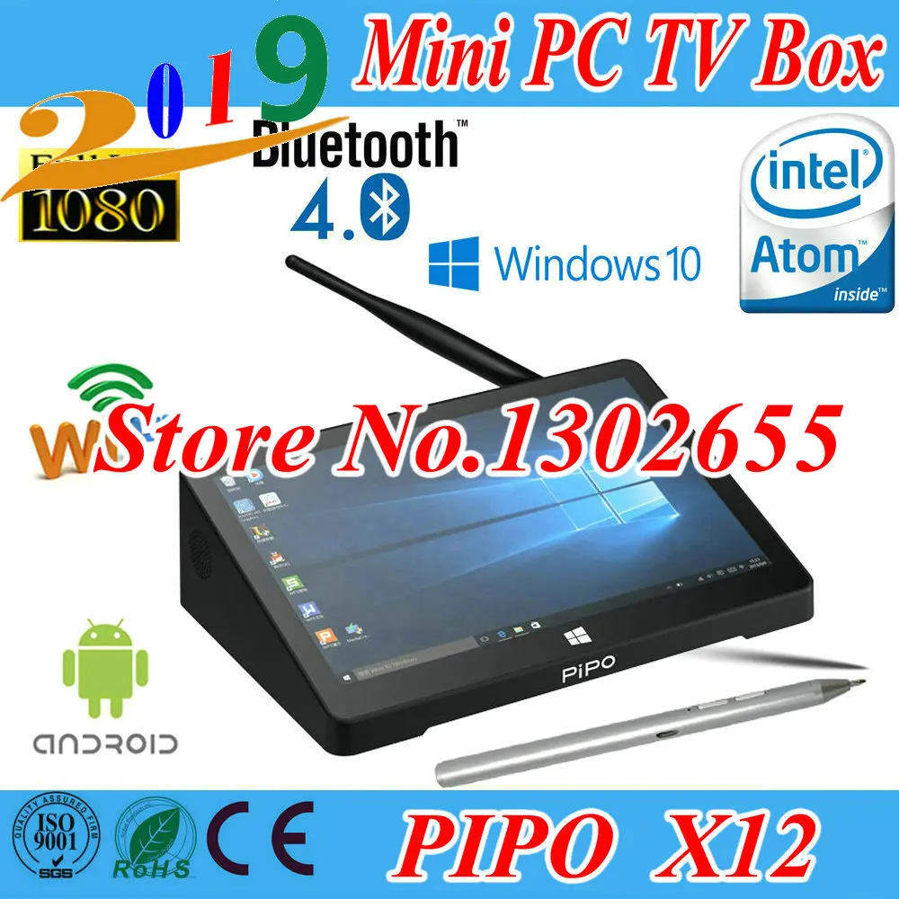 10," 1920*1280 pipo X12 Mini PC Windows 10 OS ТВ коробка Z8350 4 ядра 4G+ 64G 10000 mAh с Стилус