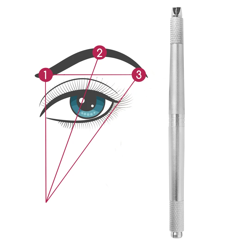 

Ручная тату-ручка, микроблейдинг бровей, подводка для глаз, губ, Перманентный макияж, 3 головки, 3D Ручка для вышивки, тату-иглы, чернила, поставка