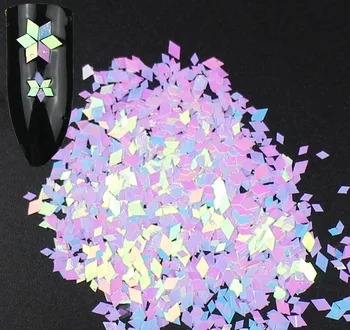 

50g/pack, Acrylic Rhombus Shapes Sequin, Iridescent Rainbow Shining Slice 3D Glitters Paillettes For Nail,Tatto Art,Make Up.