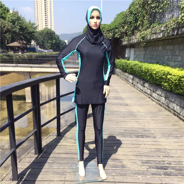 Hajib Muslim Swimsuit Plus Size Islamic Swim Wear Full Cover Long