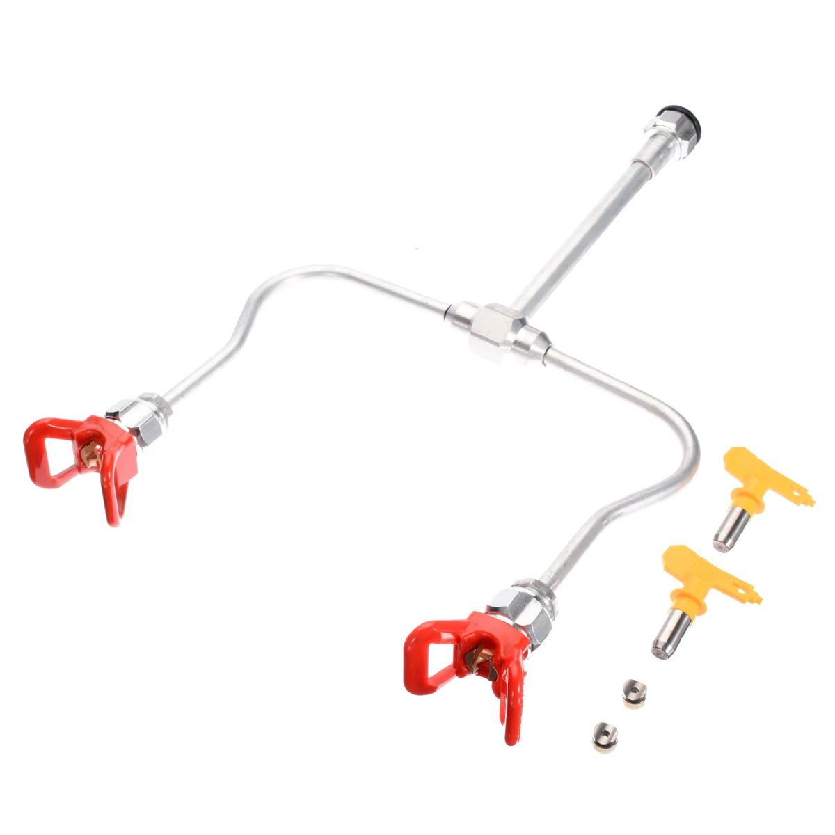 Airless Paint Spray Gun Extension Pole with Double Nozzle Head Metal Airless Paint Spray Powerful Professional Tools