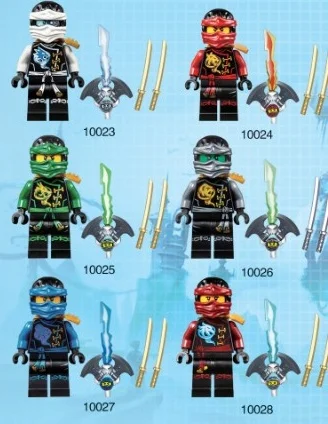 

60pcs/lot Decool 10023-28 Block Kai Jay Cole Zane/Wu Brick Figures Building Blocks Action Figures Compatible with