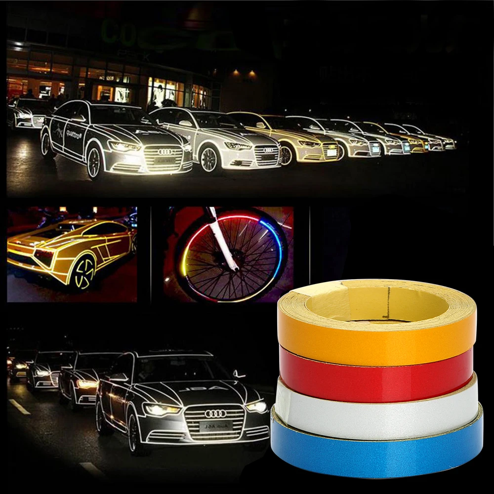 

Car Stickers and Decals Reflective Tape Self Adhesive Protective Car Styling Auto Exterior Accessories 4 Colors Car Body Stripe