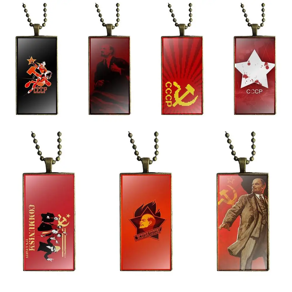 

EJ Glaze Lenin In Ussr For Girls Wholesale Fashion Necklace Handmade Rectangle Shape Choker Necklace Jewelry Multi Designs