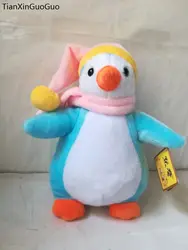 Около 27 см голубой пингвин плюшевые игрушки Прекрасный Пингвин с шапка, мягкая кукла рождественский подарок s2208