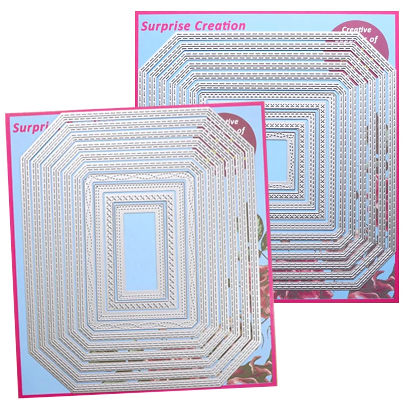 

2-Set Large Cutting dies Polygon Rectangle & Square Cardmaking & Scrapbooking DIY Craft stencil