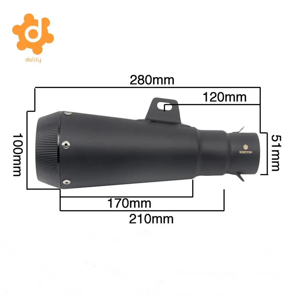 Grade 316 Stainless Steel Motorcycle Exhaust Pipe Silencer Muffler for Scooter Go Cart