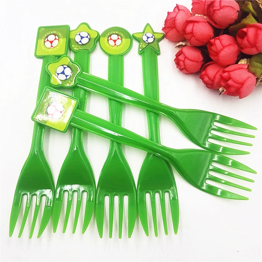 

6pc/set Plastic Forks Football Party Decorations Cartoon Soccer Theme Tableware Favors Kids Birthday Baby Shower Party Supplies