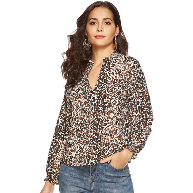 leopard print camp shirt