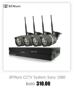 BFMore CCTV System 720P 4ch Wireless kit with 8ch NVR Indoor IR Night Vision IP Camera wifi Camera kit Security System