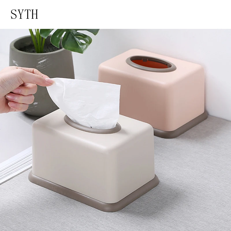 

SYTH Creative Living Room Bathroom Cute Plastic Tissue Box Tissue Paper Box with Texture Cover Napkin Holder kitchen Paper holde