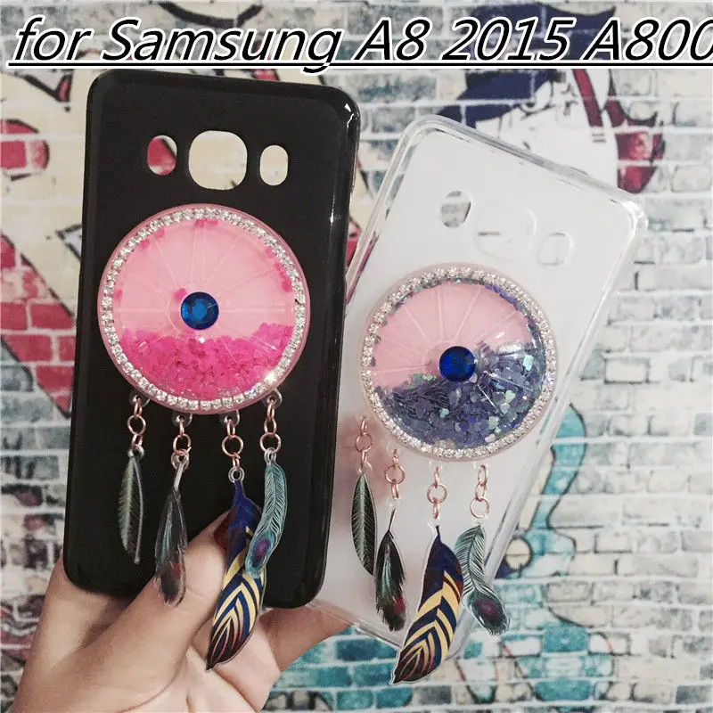 

Newest Colorful Case Cover for Samsung Galaxy A8 2015 SM-A8000 A8009 A800J A800F/DS Capa Fundas Dynamic Liquid Glitter Quicksand