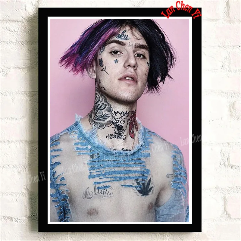 Lil Peep бумага с покрытием плакат для кафе высокое качество печати рисунок ядро декоративная живопись 42*30 см - Цвет: Серебристый