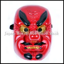 Halloween Party Cosplay Japanese Movie Buddhism Kabuki Noh Tengu Mask Red Long Nose Evil Demon Devil Masks Horror Mask in stock