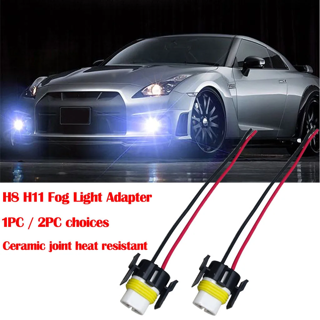 

H8 H11 Fog Light Ceramics Adapter Bulb Wire Socket Extension Adaptor Connector ceramic plastic good heat resistance good 8X