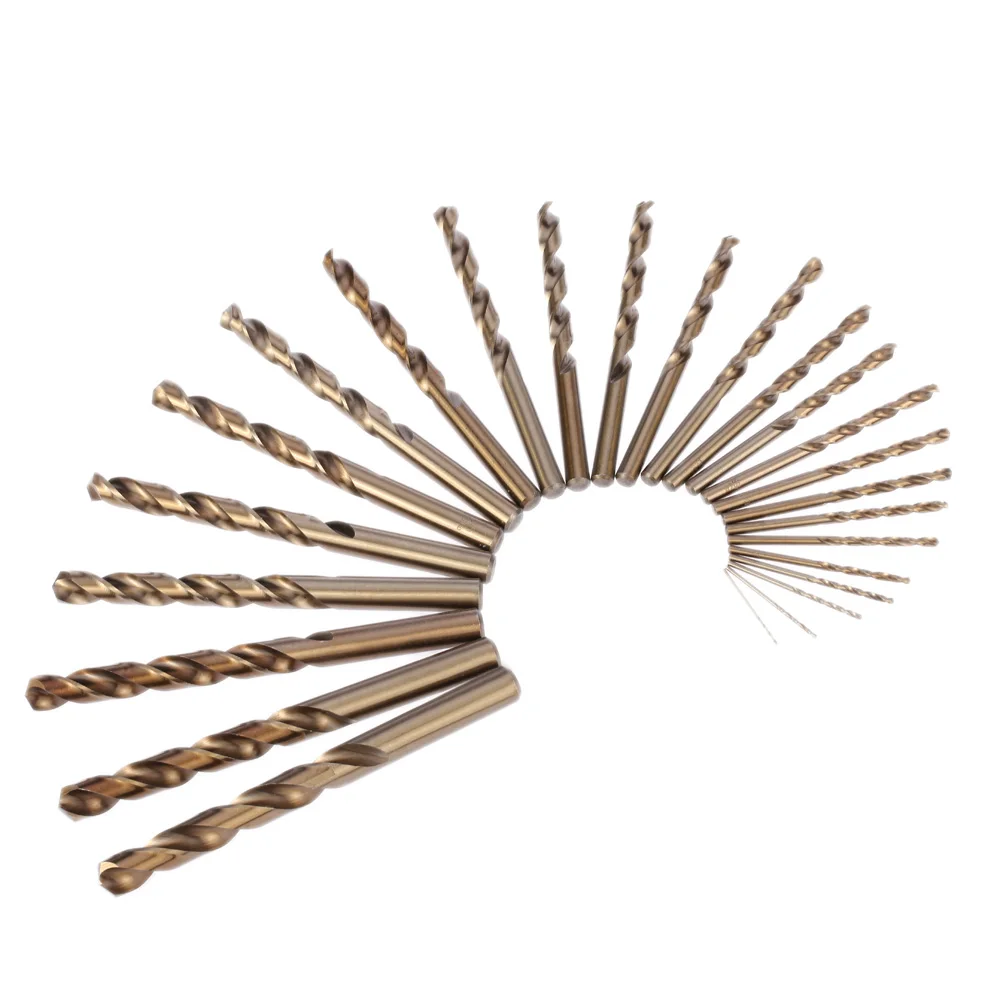 

25pcs/set Professional Twist Drill Bit Set for Woodworking Drill Bits Round Shank Cobalt Metal Drilling power Tools ferramentas