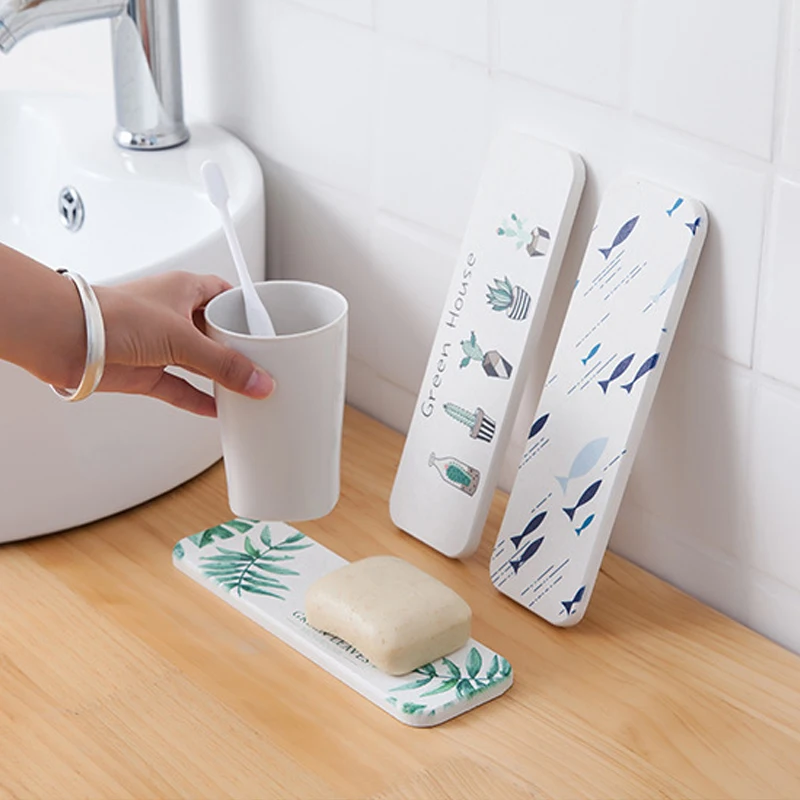 

Diatom Mud Mat Diatomaceous Earth Washbasin Waterproof Coaster Electric Toothbrush Beard Knife Soap Absorbent Bathroom Shelf