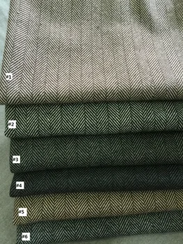 

Free ship herringbone 3.3 cm wide 10% wool content weaved tweed fabric 6 colors price for 1 meter