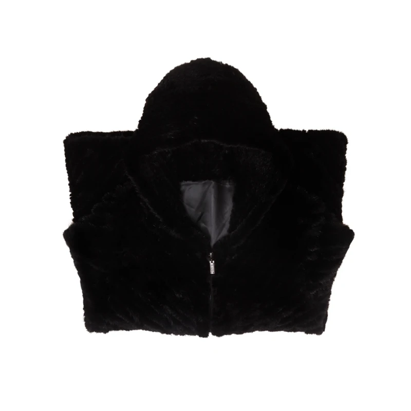 ZY81011 Ladies Real Knitted Mink Fur Full Sleeve With Hooded Fur Coat Jacket Winter Women Fur Coats Female Mink Fur Overcoat packable down jacket