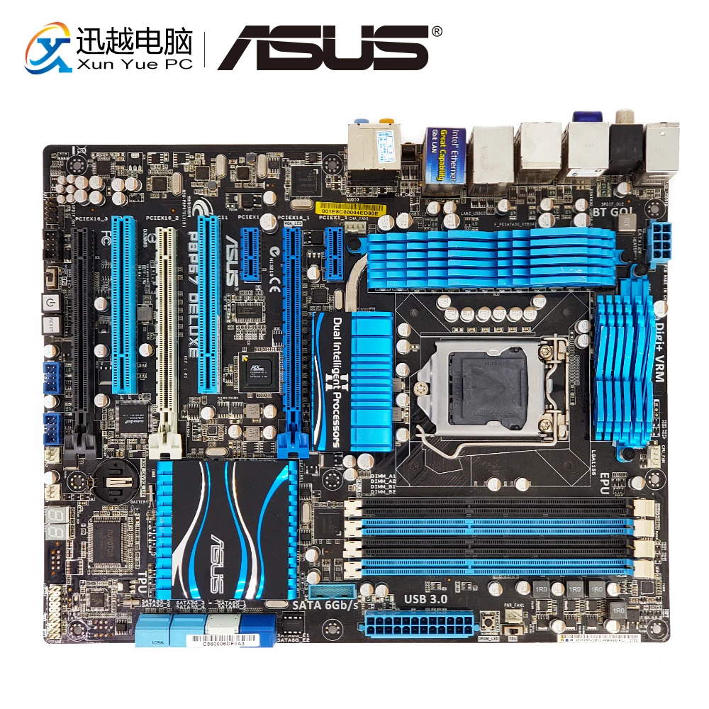 

Asus P8P67 Deluxe Desktop Motherboard P67 LGA 1155 For i3 i5 i7 DDR3 32G SATA3 USB3.0 VGA DVI ATX Original Used Mainboard