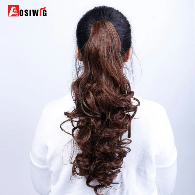 Best Price Claw Ponytail Wavy Synthetic Hair 22" Blonde Chestnut Brown Color Natural Ponytails Hair Extensions Hairpieces AOSIWIG Best Price Claw Ponytail Wavy Synthetic Hair 22" Blonde Chestnut Brown Color Natural Ponytails Hair Extensions Hairpieces AOSIWIG