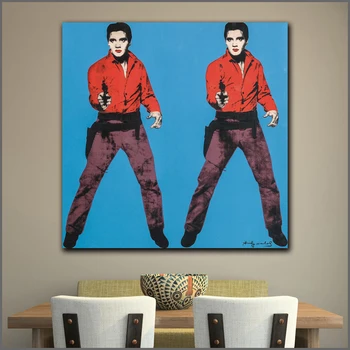 

Print pop Andy warhol Cat King with gun Canvas Wall Pictures for Living Room Office Bedroom Modern Canvas Oil Painting Unframe