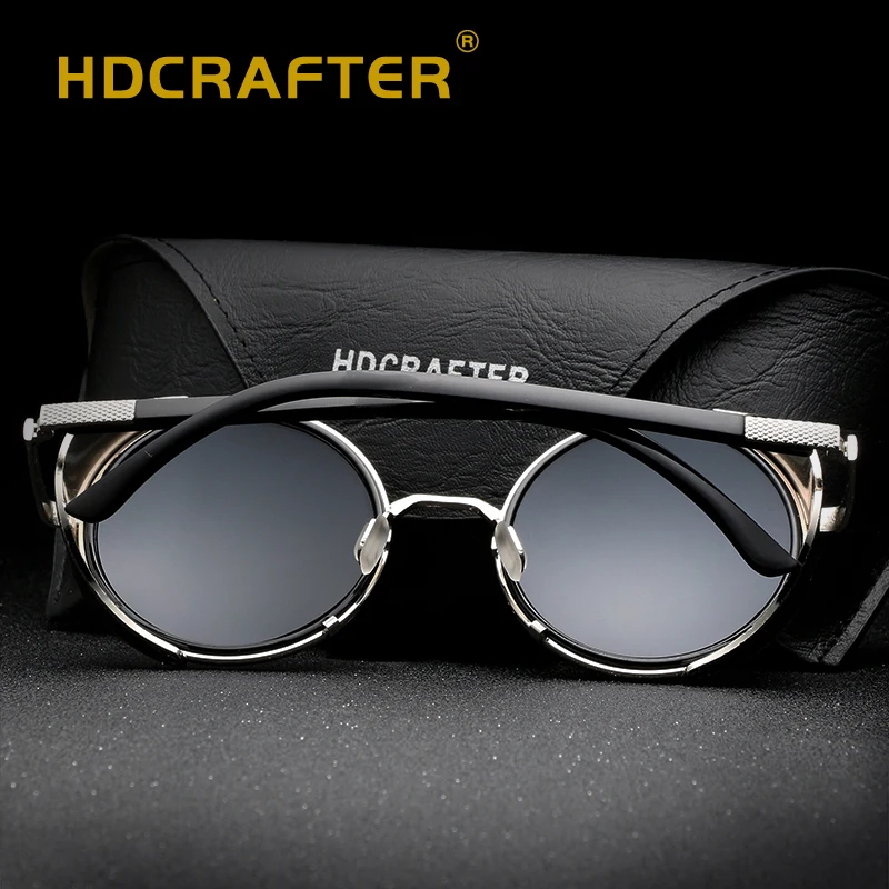 HDCRAFTER Винтаж Для женщин стимпанк Ретро Покрытие мужчин Круглые Солнцезащитные