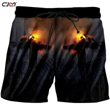 CJLM Хэллоуин Тыква шорты 3D печатных пламя пухло мужские полиэстер доска шорты прямые продажи мужской спортивный костюм