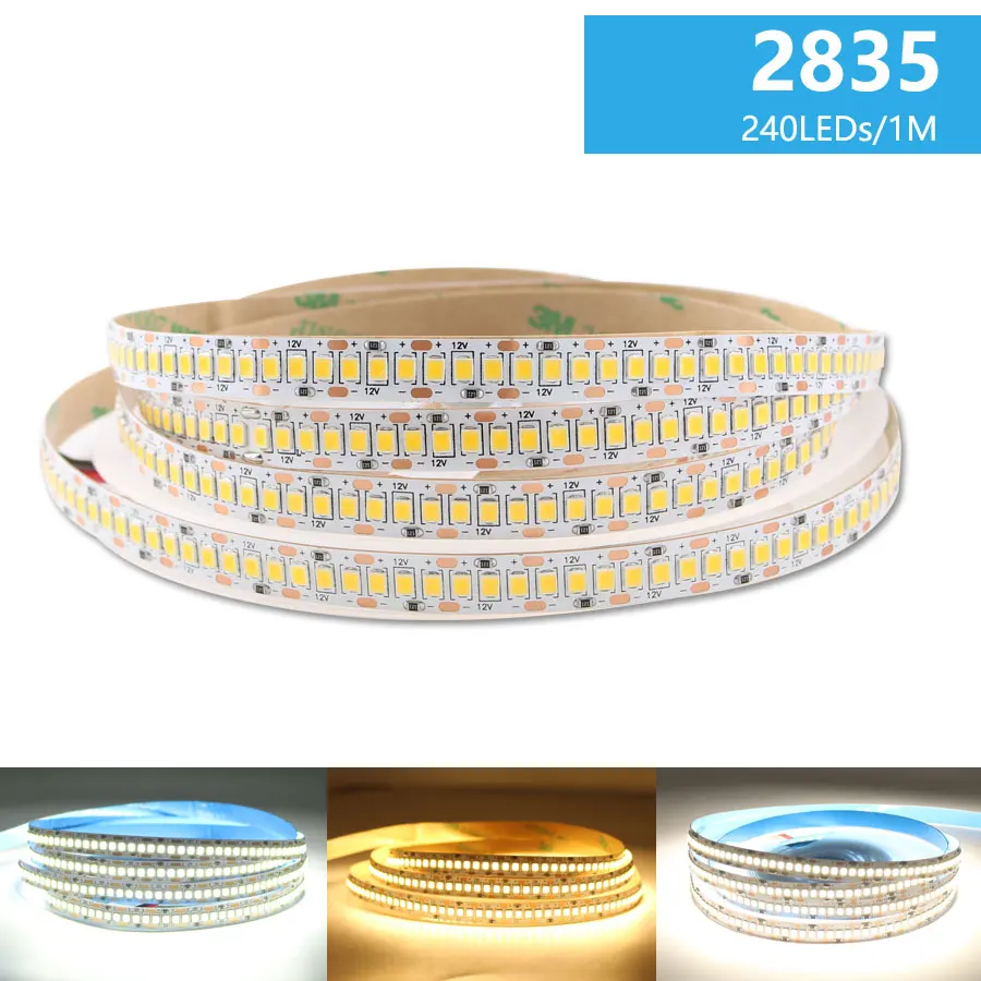 DC 12V светодиодные ленты светильник Диодная лента 2835 5M теплый белый природы 300/600/1200