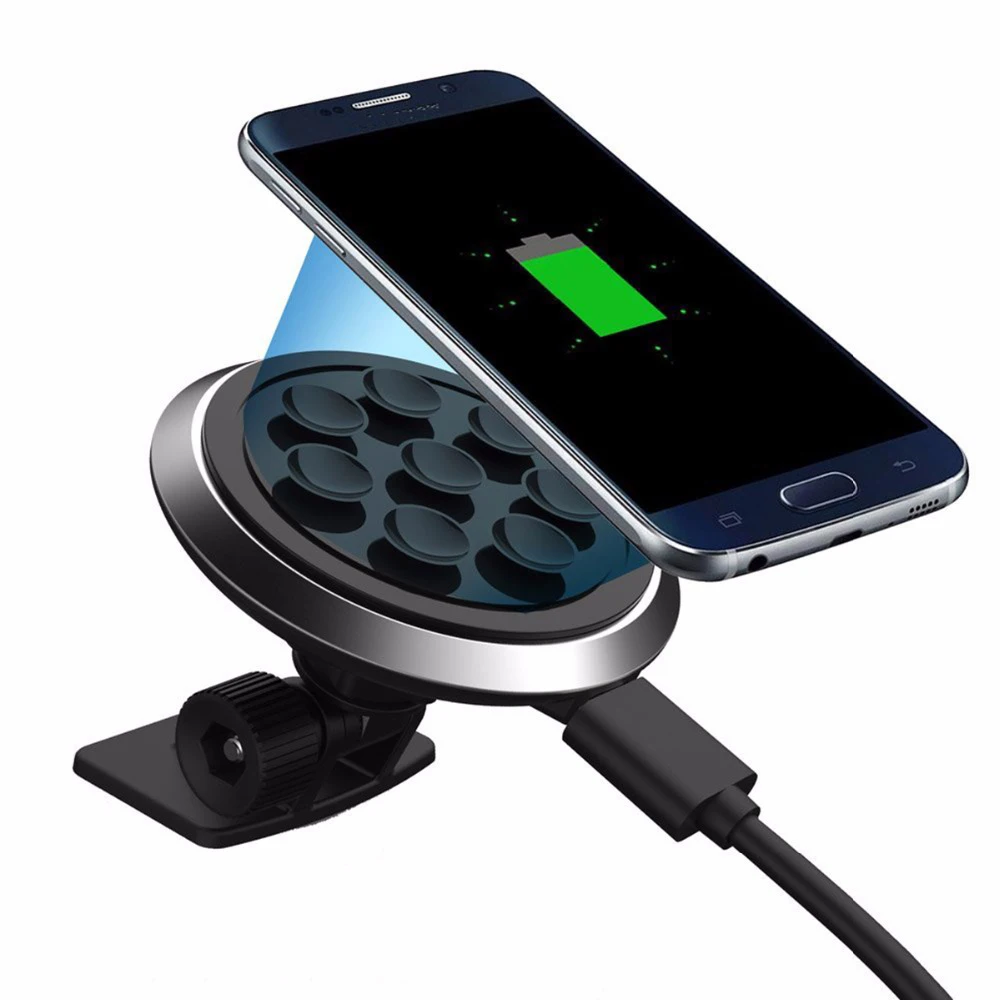 

Wireless Car Phone Charger Rotatable Chargable Anti-slip Sucker Holder USB Port Smart Quick Charging Adapter For iphone Samsung
