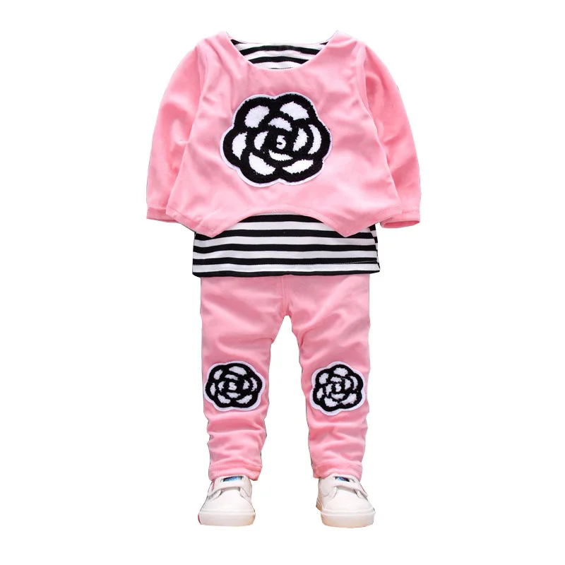 

BibiCola girl clothing sets autumn bebe sport clothes cotton t-shirt+pants outfits for kids clothes little girls tracksuit set