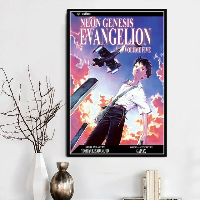 Настенный художественный холст HD принты картины неоновый Genesis Evangelion скандинавский стиль Япония картина в стиле аниме домашний декор модульный Плакат Детская комната - Цвет: BO xianru550-10