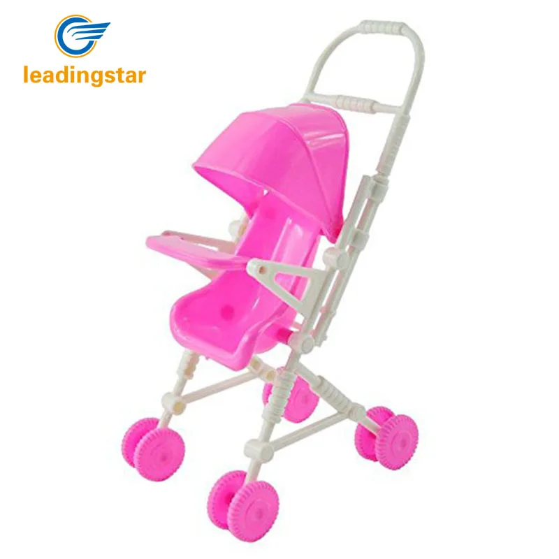 Pink Baby Stroller Infant Carriage Stroller Trolley Nursery font b Toys b font Furniture for Barbie