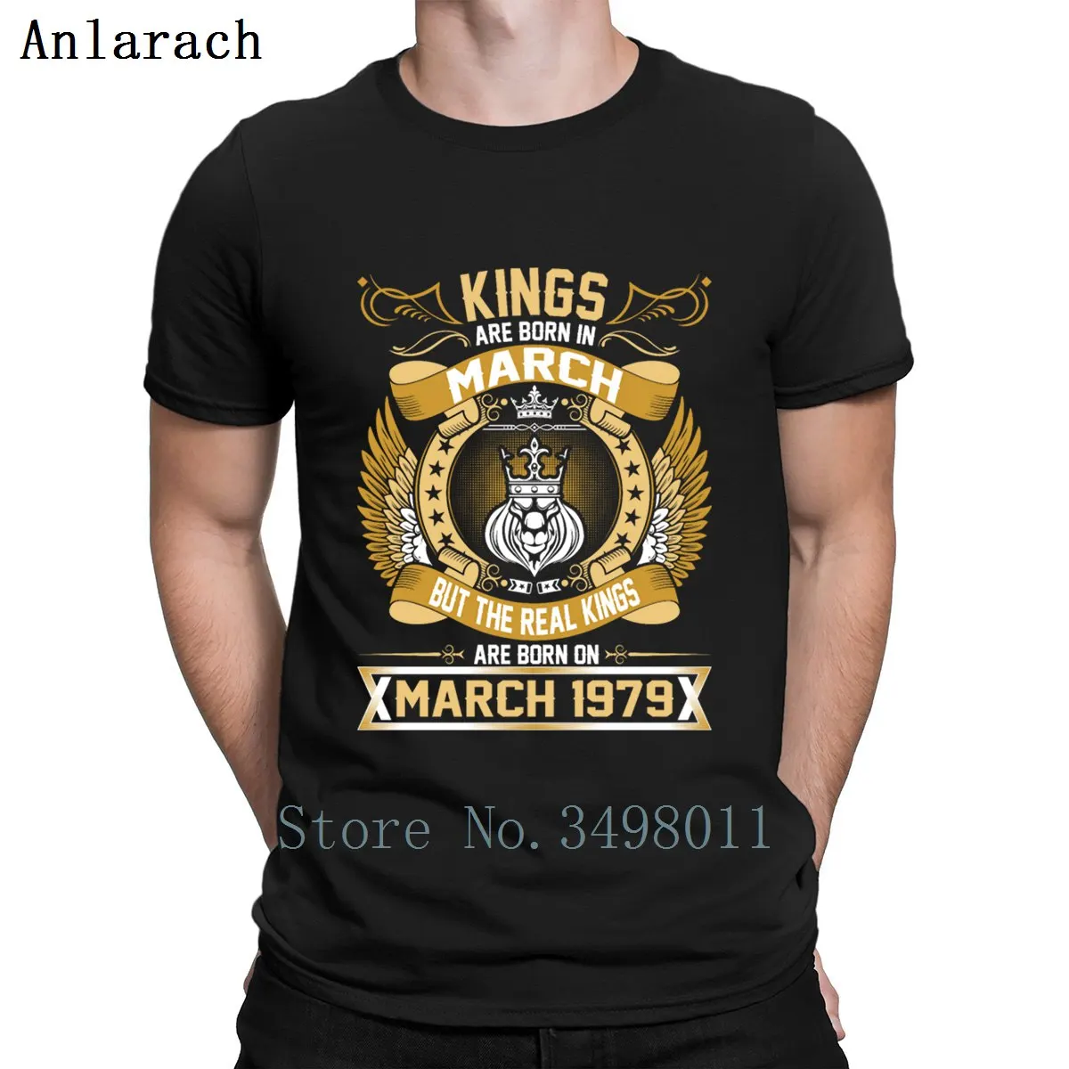 Футболка The Real Kings Are Born On March 1979 дизайнерская футболка с круглым вырезом