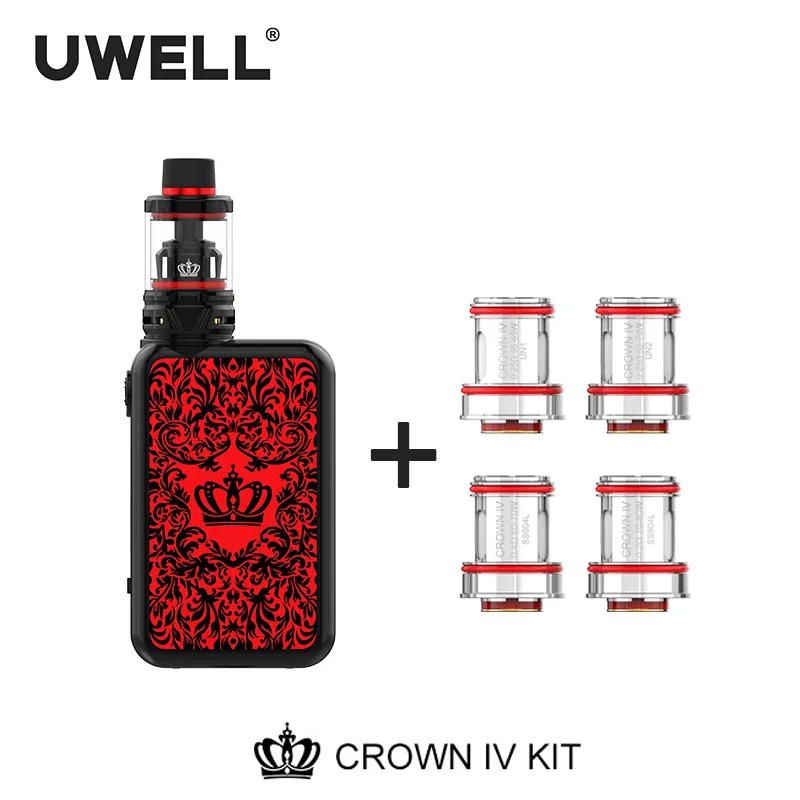 UWELL Crown IV (Crown 4) Kit& Coil Set 5ml Crown 4 Tank 5-200W Crown Box Mod Electronic Cigarette Vaporizer UWELL Crown IV (Crown 4) Kit& Coil Set 5ml Crown 4 Tank 5-200W Crown Box Mod Electronic Cigarette Vaporizer