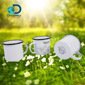 

Discovery Adventures Camping Tableware Enamel Cup 450ml White Outdoors Tea Cup Durable Good Quality