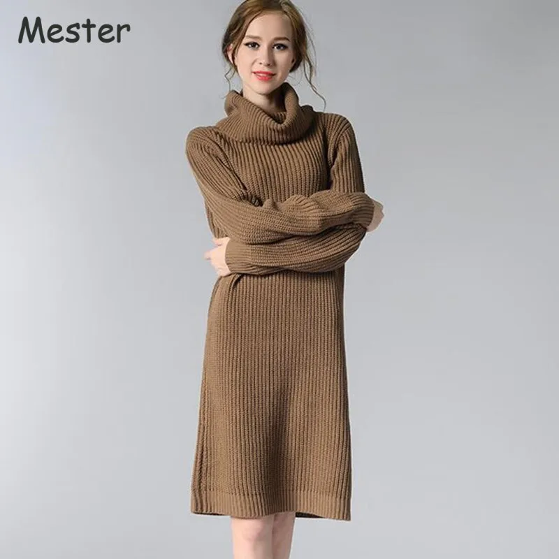 beige turtleneck sweater dress