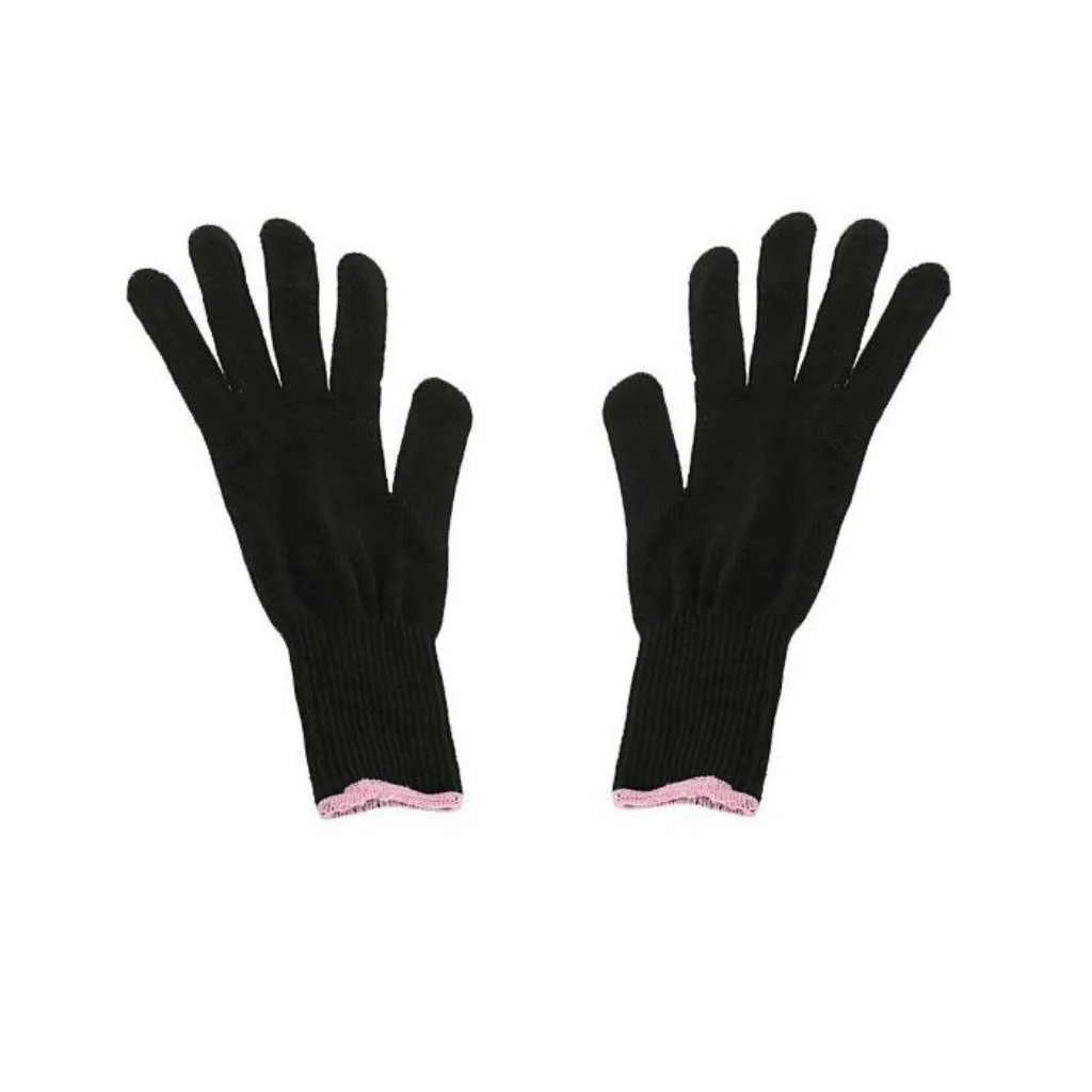 1 Pair Heat Resistant Gloves Hand Protection For Curling Flat Straightener Iron Black