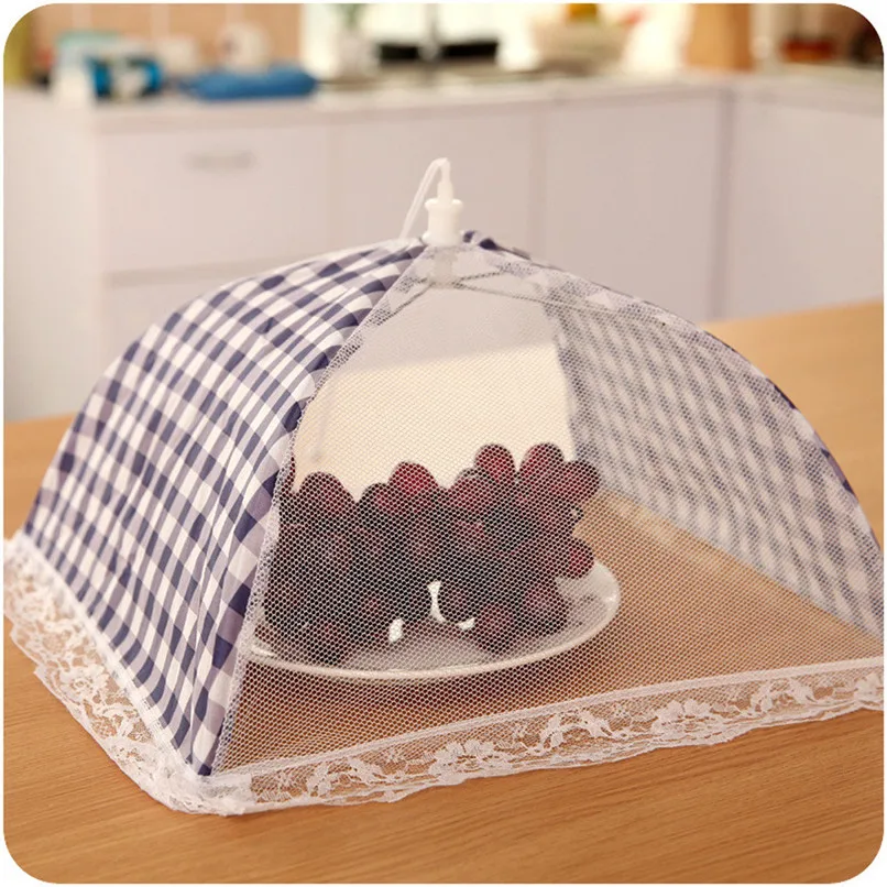 

Mesh Umbrella Food Cover Practical Kitchen Folded Food Cover Hygiene Grid Style Kitchen Dish Food Cover kichen accessories O22#F