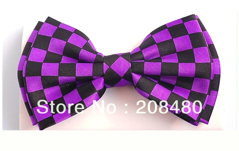 Галстук-бабочка для мужчин унисекс "5 Checker/плед" цвета микс смокинг одежда бабочка бренд - Цвет: Purple