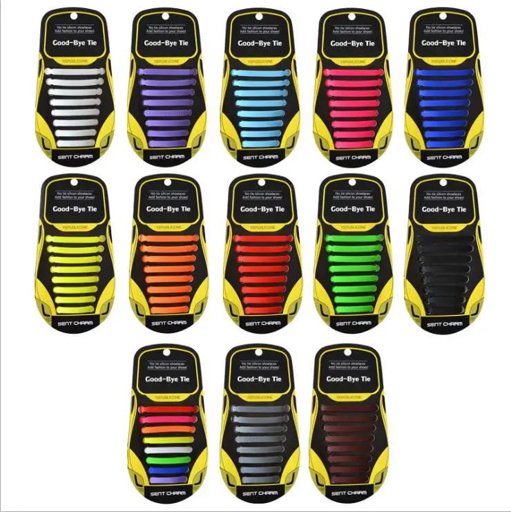 

16pcs/lot Shoelaces For Shoes Elastic Silicone Special No Tie for Sneaks and Sports Men Women Lacing Shoes New Rubber Shoelace