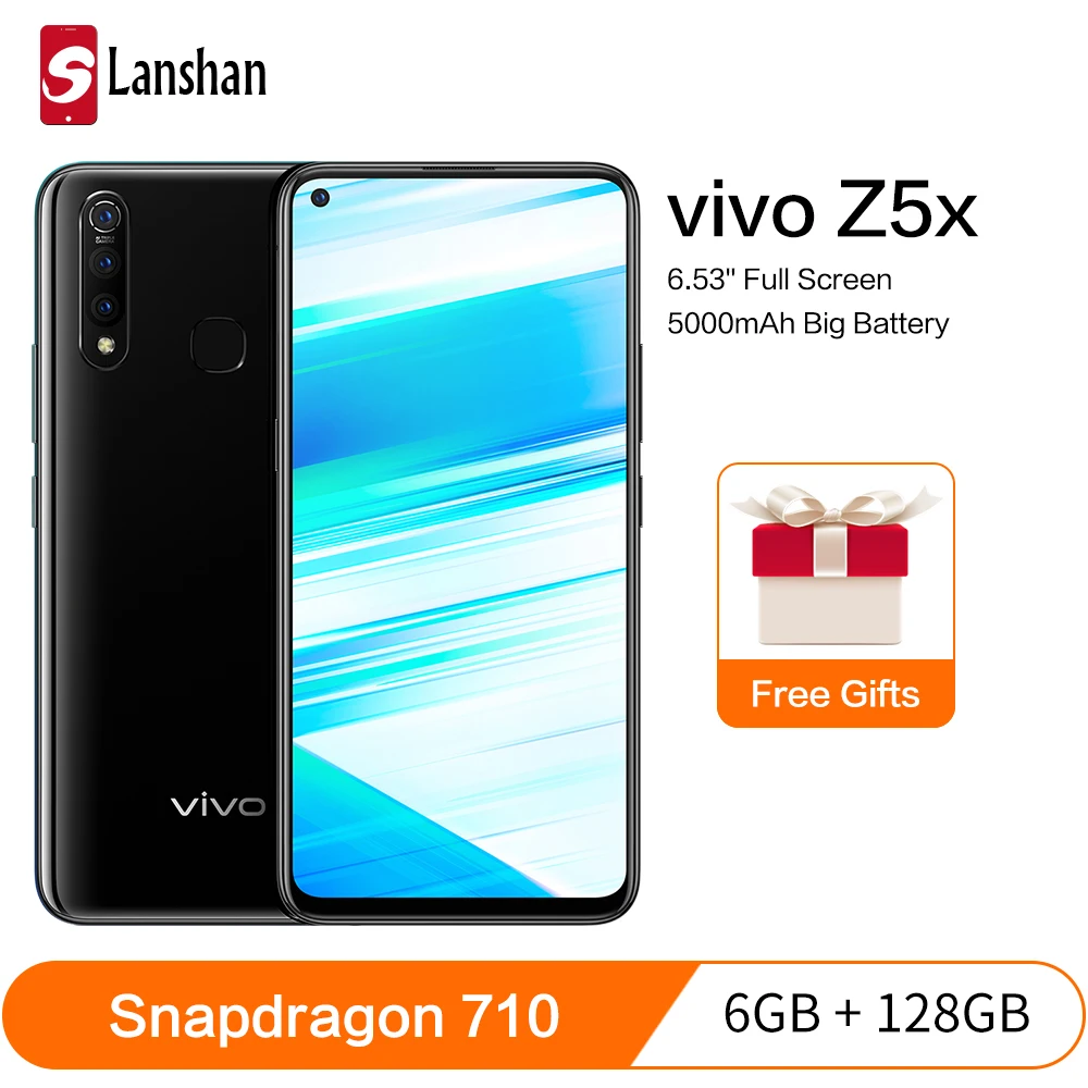 Vivo Z5x мобильный телефон 6 53 &quotэкран 6G ram 128G rom Snapdragon710 Восьмиядерный Android9 5000mAh