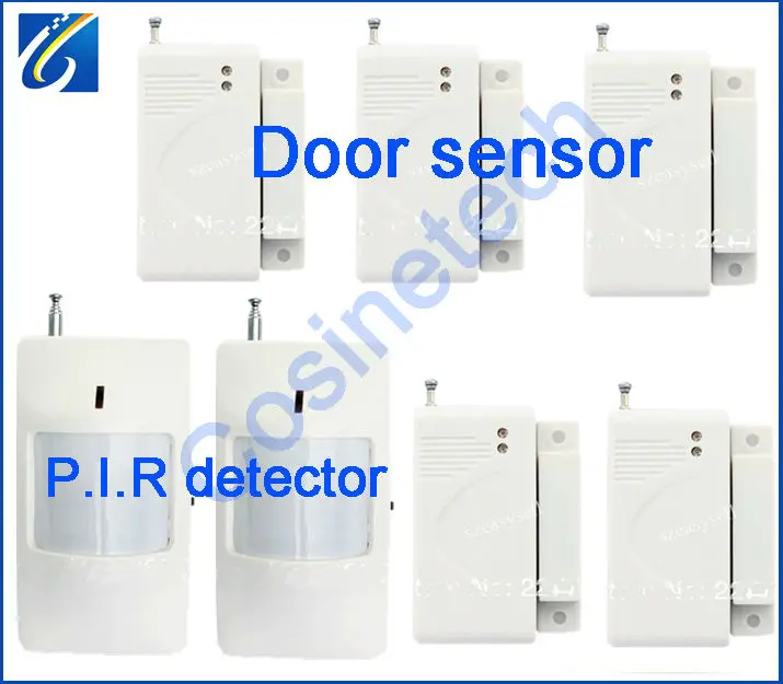 

5 Wireless Door sensor, window detector,door magnetic contact+2 PIR sensor, Motion detector for home alarm system