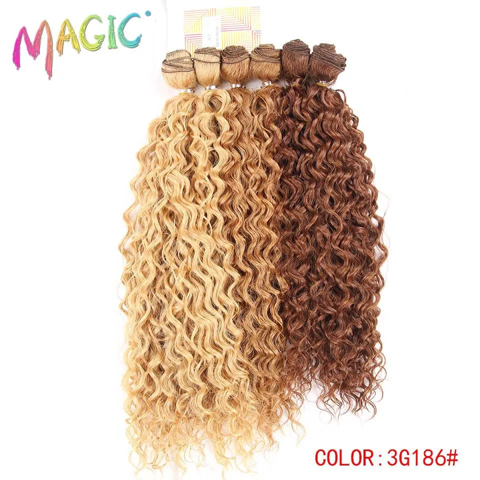 Magic 20 24inch 6pcs/pack Black Ombre Synthetic Hair Weaving Kinky Curly Hair  Extensions Weft Hair Weave Bundles For Black Women|Synthetic Weave| -  AliExpress