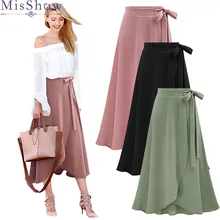 Jupe Femme юбки для женщин женские летние Дамы длинная юбка миди высокая Талия Асимметричный сплошной макси юбка плюс размеры 4XL 5XL 6XL