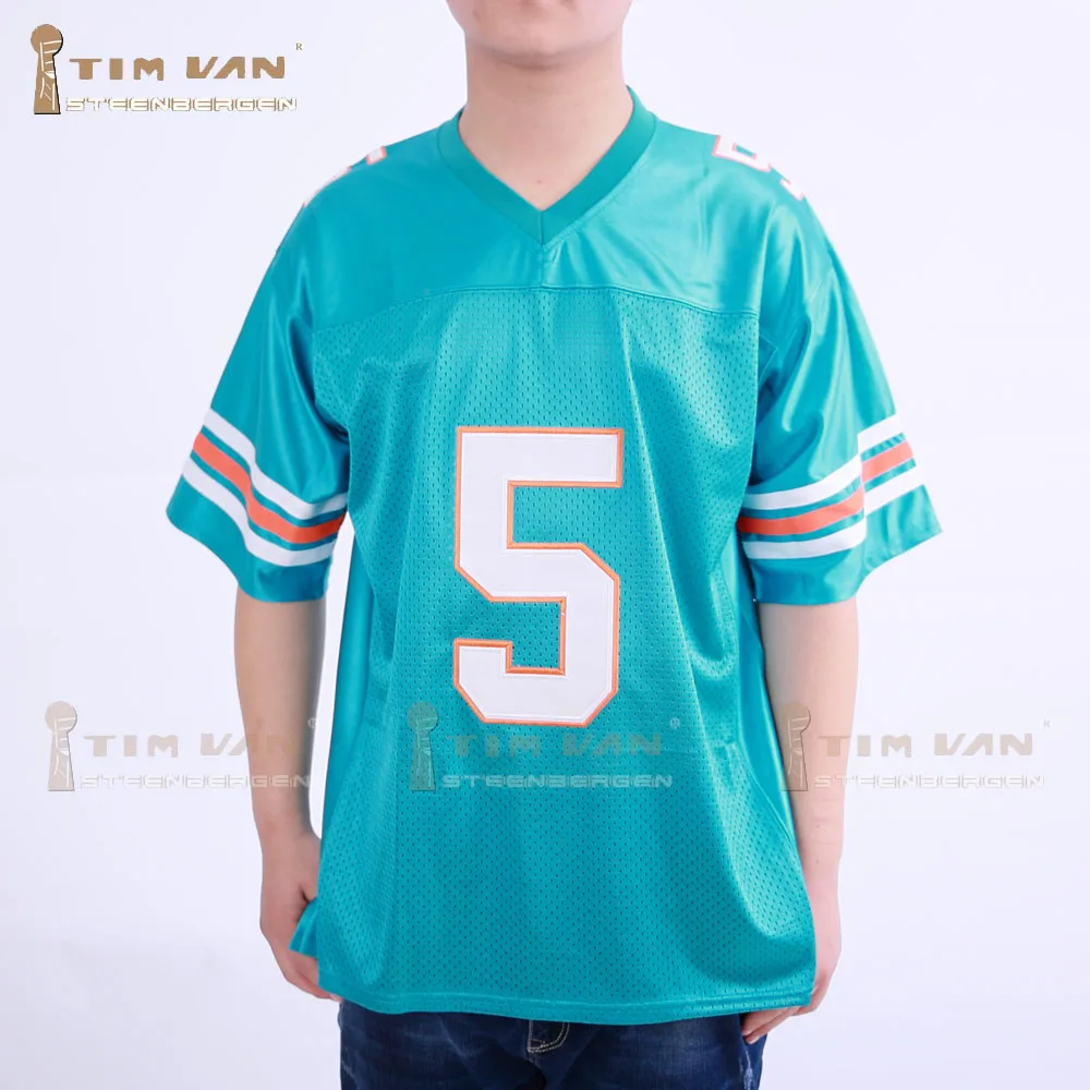 

TIM VAN STEENBERGEB Ray Finkle 5 Novelty Football Jersey Ace Ventura Movie Reference Stitch Sewn-Blue
