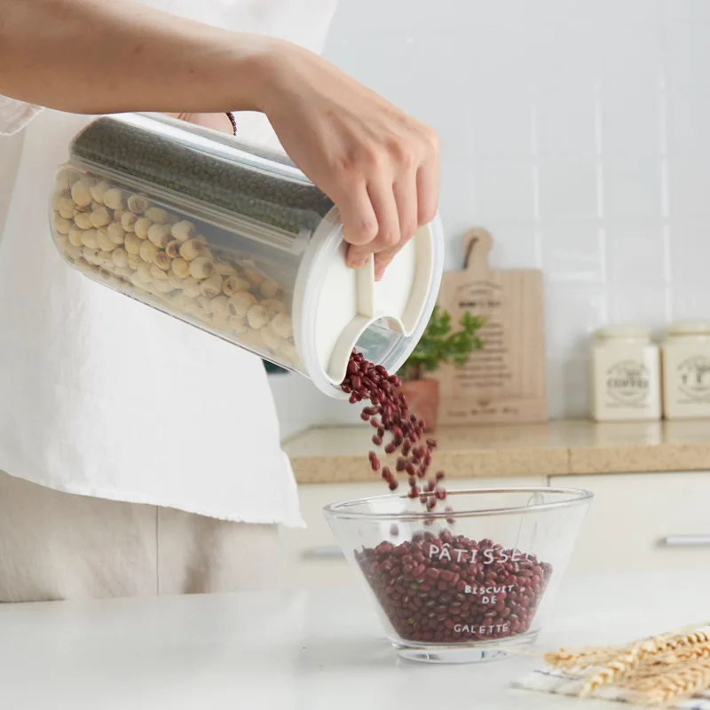 1 pcs الحبوب السلع منظمة الحاويات الجملة السائبة الكثير زجاجة تخزين جرة آلة لإخراج الحلوى مختومة علب المطبخ المنزل