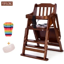Pine Wodden Baby Dining High font b Chair b font Adjustable Baby Seat Baby Tray Fold