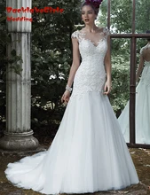 BacklakeGirls Fancy Cap Sleeve Beaded Appliques Bride font b Dresses b font font b Custom b
