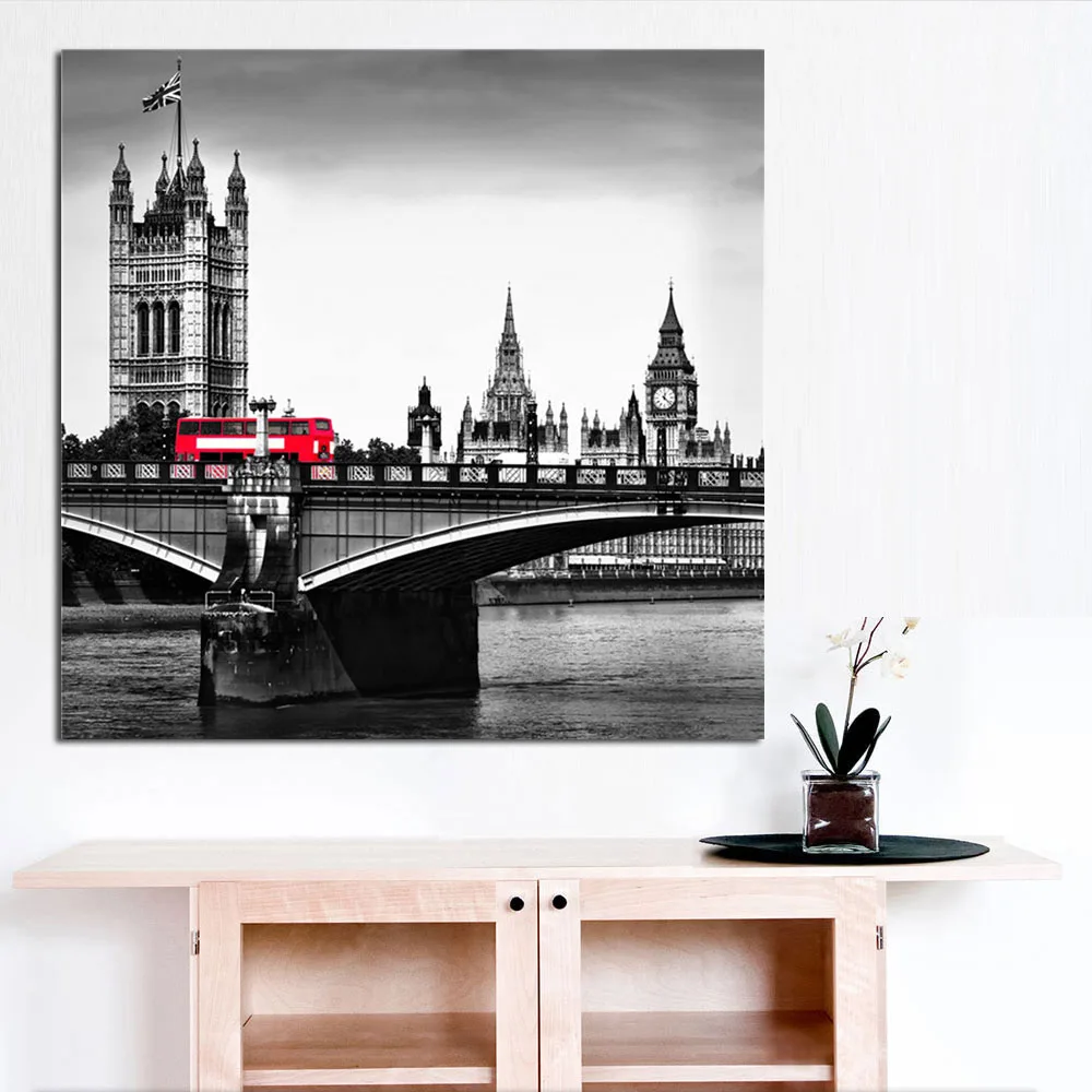 London-City-Street-View-Posters-3pcs-Combined-Black-White-Wall-Art-Canvas-Paintings-Big-Ben-House (2)